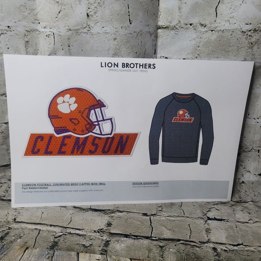 Clemson Football Batch Lion Brothers Appx 8 x 5 Sublimated Mesh Capped w Twill